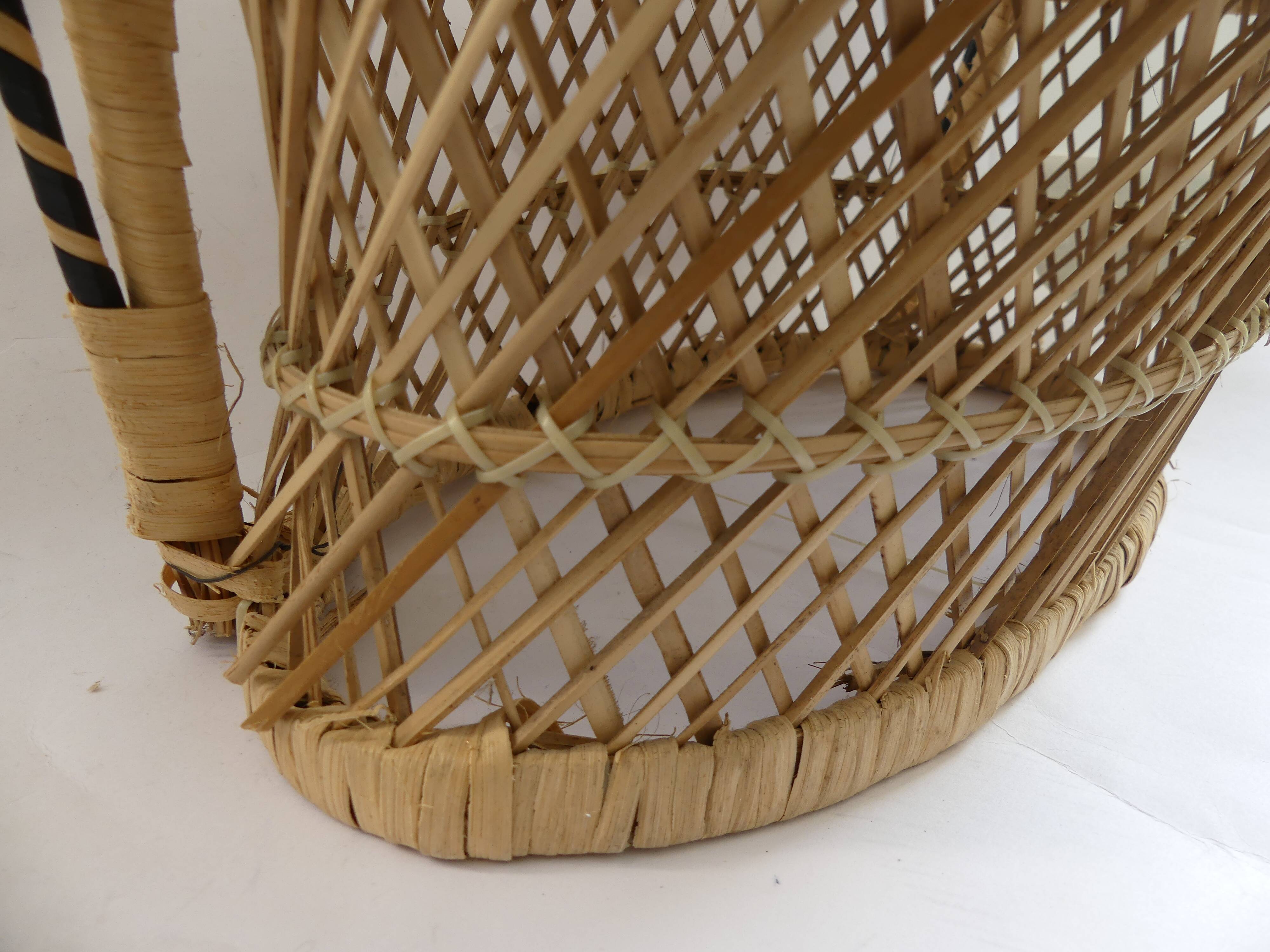 Double door wicker plant armchair