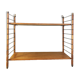Vintage wall shelf, wood and brass, 1960