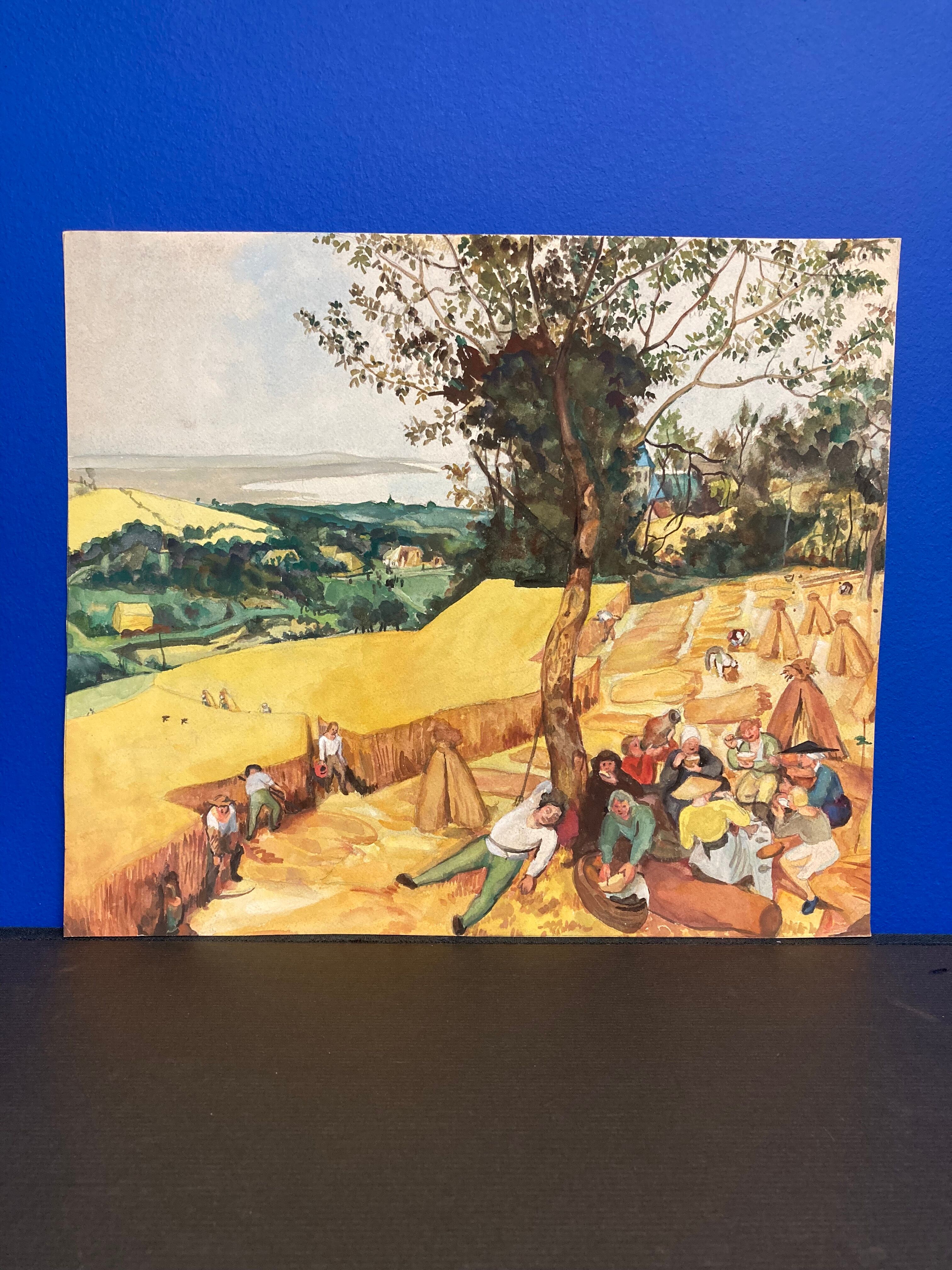 Vintage landscape watercolor