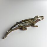 Vintage ceramic crocodile sculpture from Bassano, Italy, 1980s.