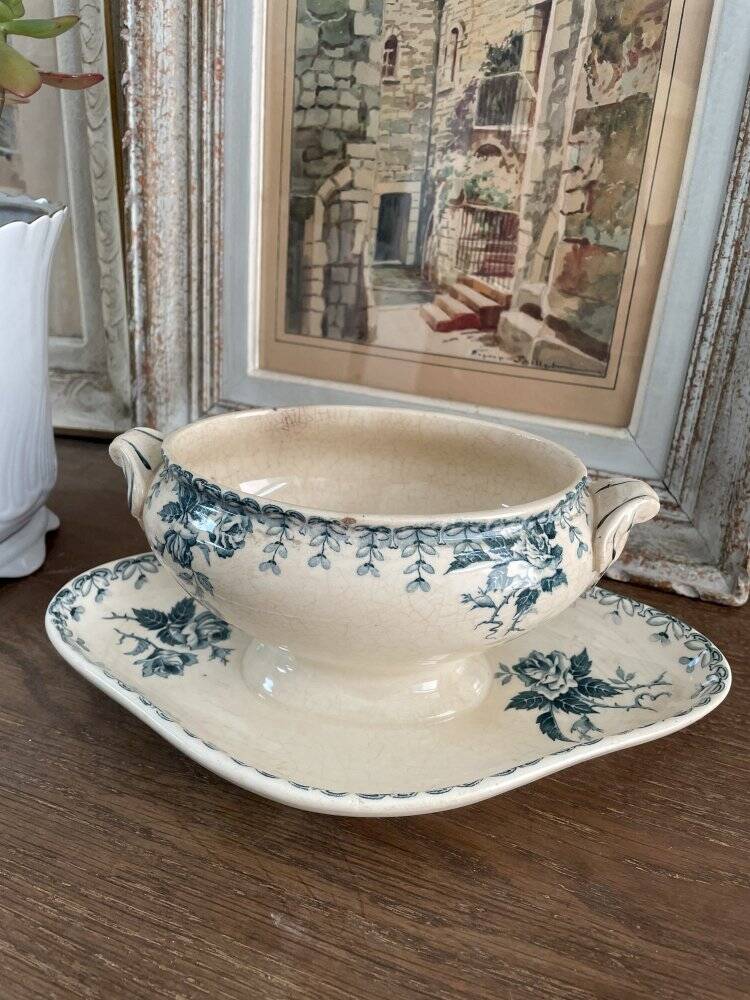 Antique ironstone sauce boat model Bostock’s from the store À la Maison Dorée in Paris.