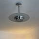 Art deco chandelier sandblasted glass and chrome France 1950