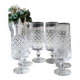Lot 6 flûtes à champagne, cristal de Lorraine. Motifs losanges/croisillons. Haut 16 cm