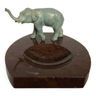 Marble elephant ashtray/trinket tray