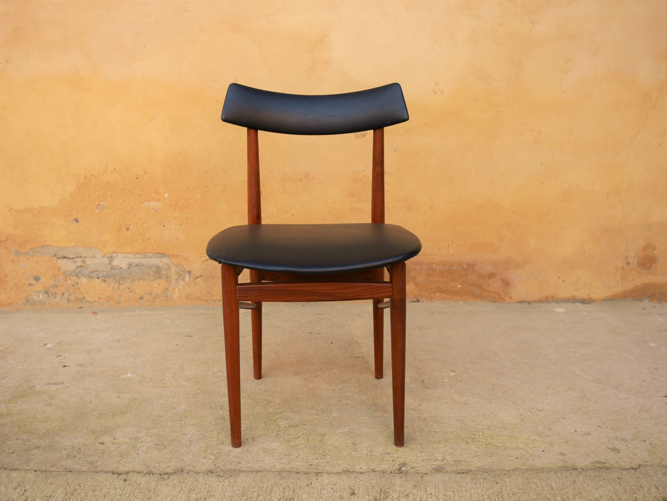 Vintage Scandinavian teak and skai chair