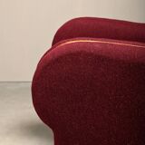 Paire de fauteuils Art déco d'ébéniste danois, revêtus de tissu de laine bordeaux