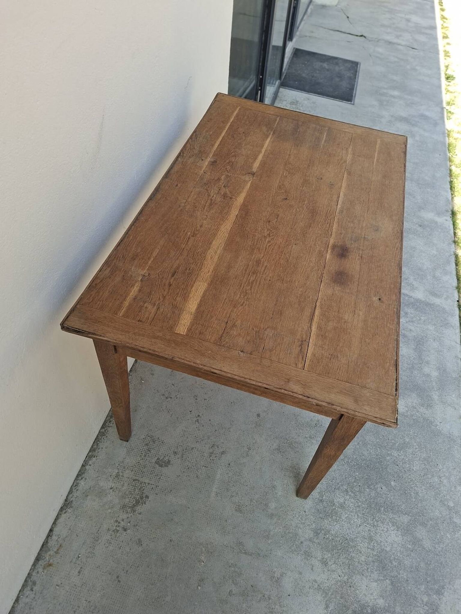 Table de ferme rustique en chêne massif, 1900