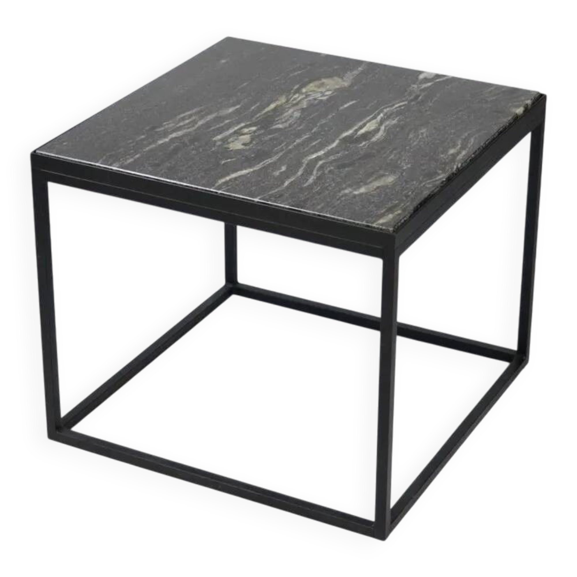 Table basse en pierre et métal