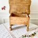 Small vintage wooden chest bench