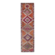 1970s Turkish Handmade Orange Diamond Wool Runner Rug 87x325