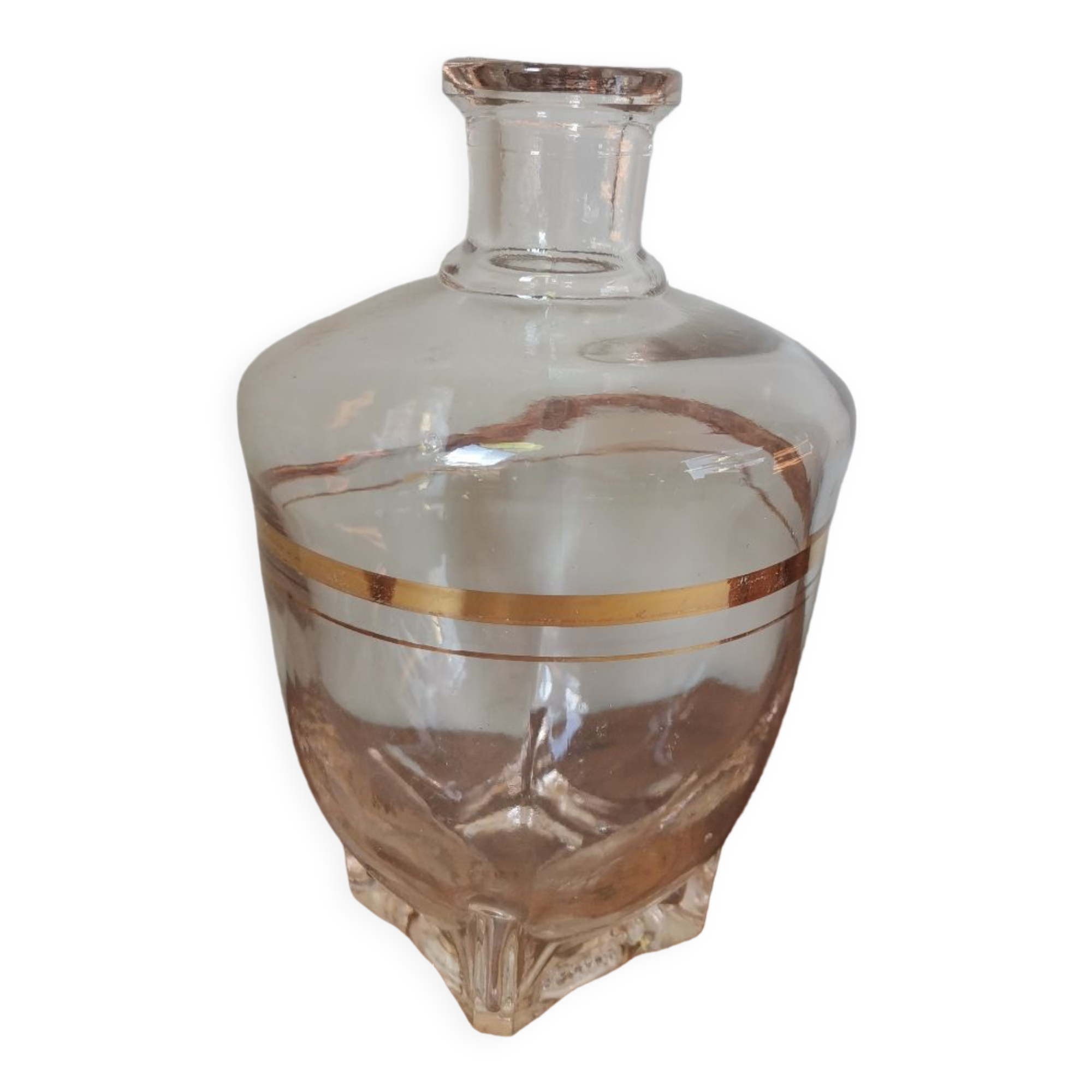 Vintage molded glass carafe bvb France vintage