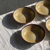 Set of 8 brown-rimmed stoneware deep plates Atelier Saint Simon D19.5