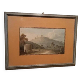 Old watercolour on paper from the early 19th century - landscape