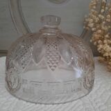 Chiseled glass bell on its dish