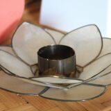 Mother-of-pearl lotus flower candle holder