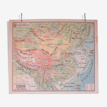 Carte scolaire ancienne de la Chine n°52 - Vidal Lablache