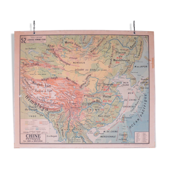 Ancient school map of China No.52 - Vidal Lablache