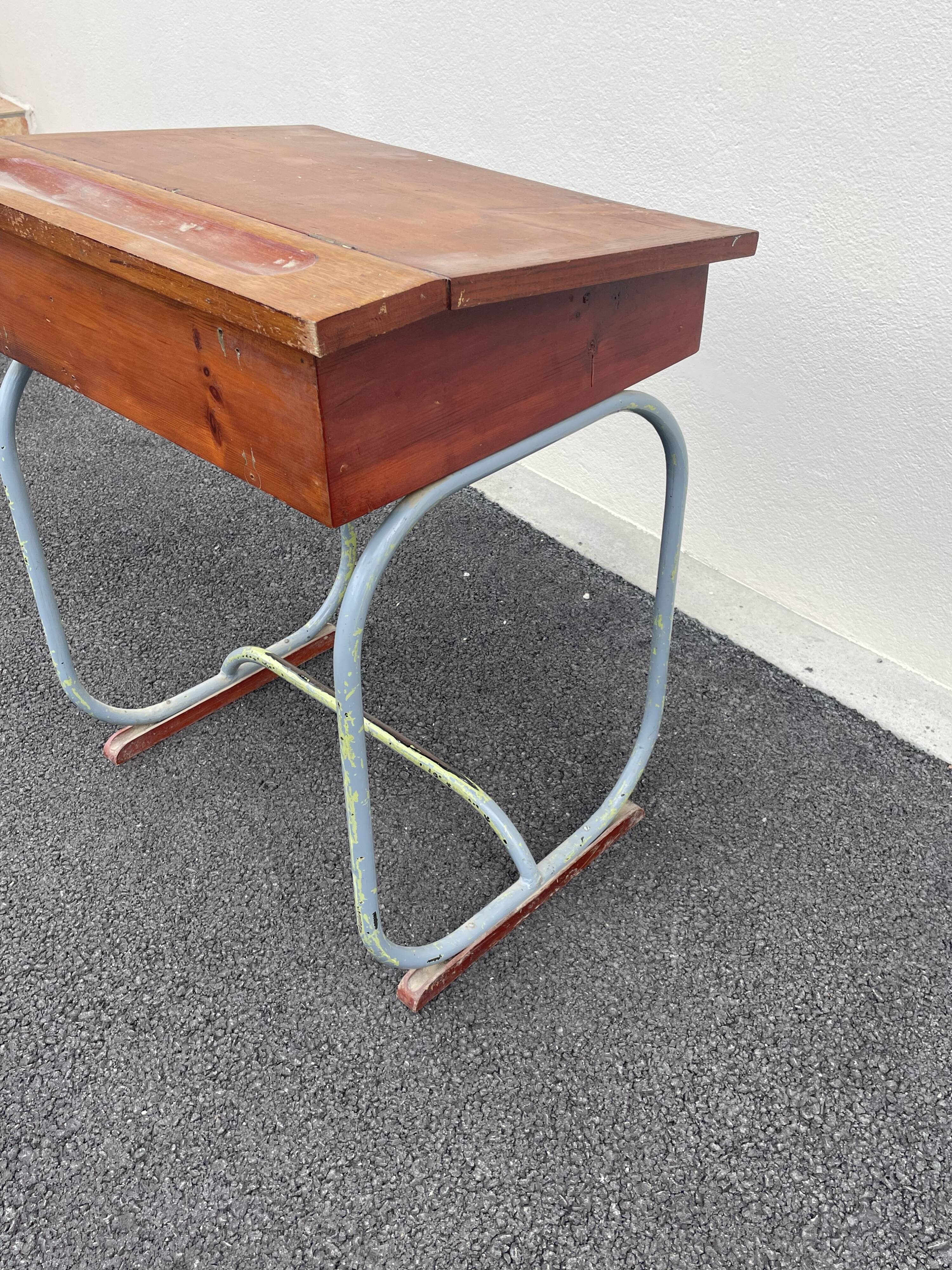 Small designer children's desk and its vintage chair