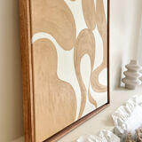 Beige and cream organic relief table.