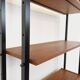 Vintage modular secretary bookshelf in teak and metal.