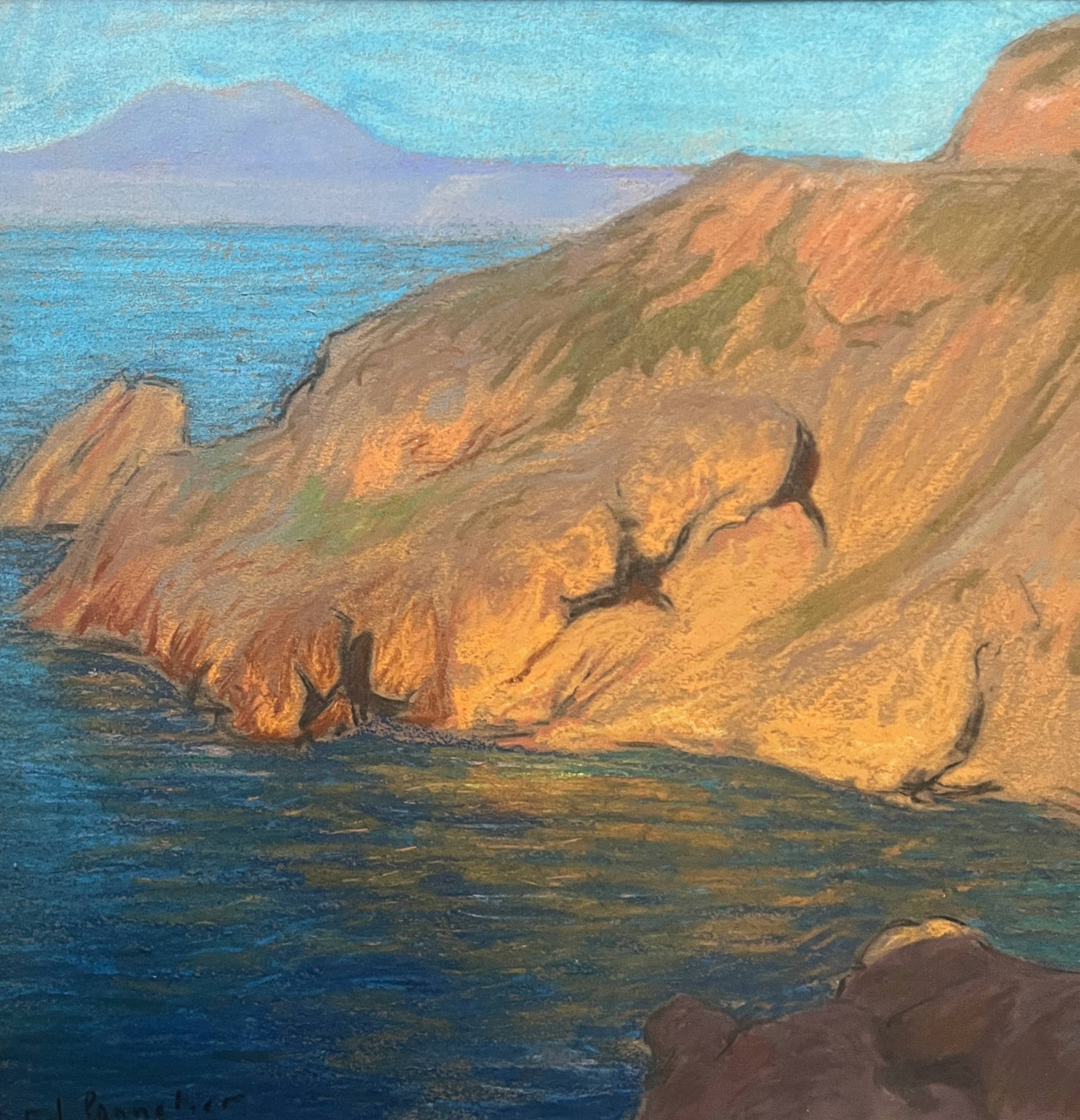 Painting by Edouard Pannetier (1884-1965) Mediterranean Marine