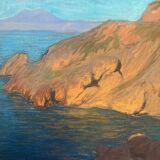 Painting by Edouard Pannetier (1884-1965) Mediterranean Marine