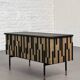 TV cabinet / Low sideboard in natural wood and blackened wood