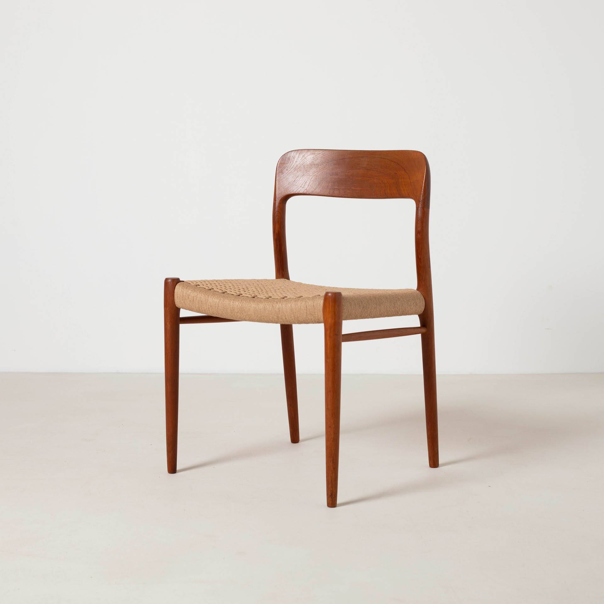 Set of 4 Niels Otto Moller teak dining chairs, model 75, Denmark, 1960s