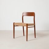 Set of 4 Niels Otto Moller teak dining chairs, model 75, Denmark, 1960s