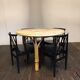 Vtg Mid Century Round Circular Wicker Bamboo Bamboo Table Dining rattan Tiki
