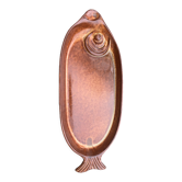 Plat en céramique émaillée barbotine en forme de poisson vintage
