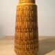 Yellow ceramic vase geometric patterns, West Germany