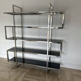 Chrome steel and glass shelf