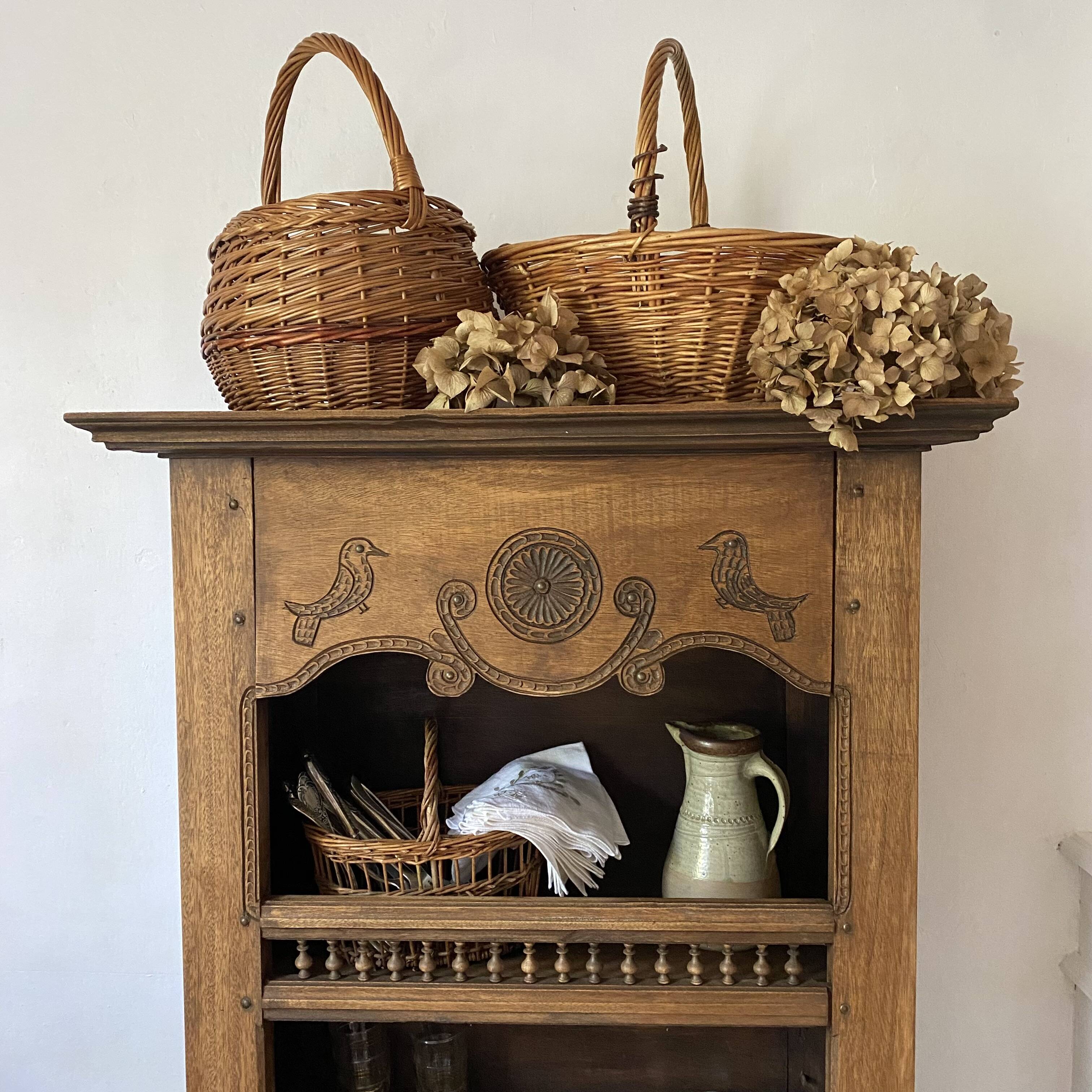 Vintage woven wicker basket