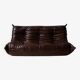 Togo 3-seater sofa in shiny brown leather