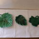 Set of 3 dishes in the shape of a ceramic leaf 1960