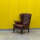 Fauteuil Chesterfield traditionnel anglais en cuir