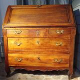 Commode scriban en noyer d'époque LouisXV 18 ème