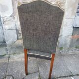 8 vintage chairs lined grey black