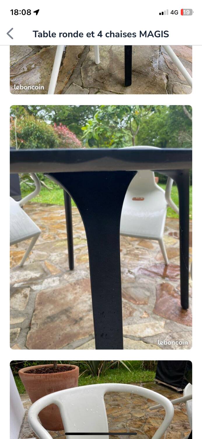 Magis table and 4 jasper morrison chairs