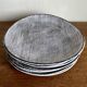 Set of 8 brutalist plates 1970 grey Niederviller Twilight