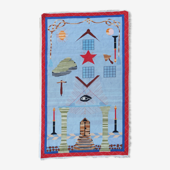 French needlepoint embroidery Freemason 1900