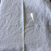 19th bed top in cotton piqué marked MC