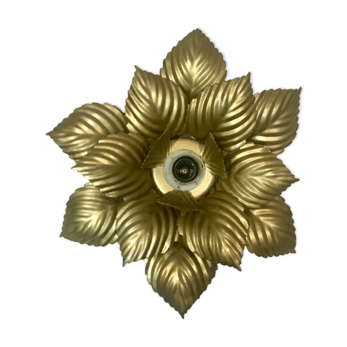 Wall lamp or ceiling lamp golden flower