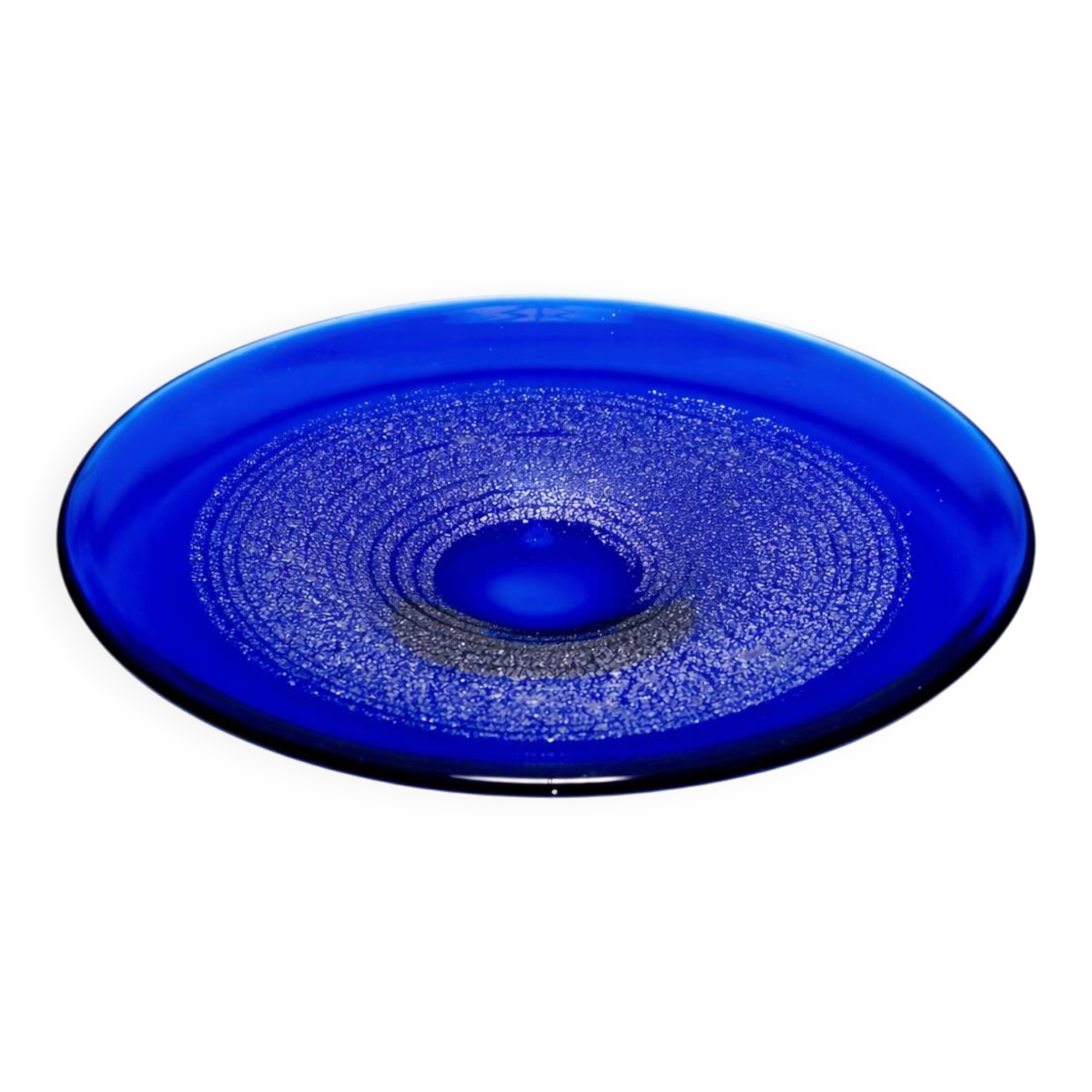 Glass bowl with gold foil, František Vízner, 1976, Czechoslovakia