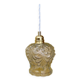 Vintage molded glass globe pendant light