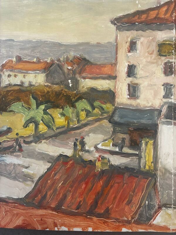 Tableau, vue de Saint Raphaël par Robert Fleurent, 1964