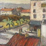 Painting, view of Saint Raphael 1964 by Robert Fleurent