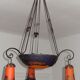 Art Deco Lustre Noverdy France in beaten iron