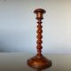Pair of wooden candle holders turned art deco